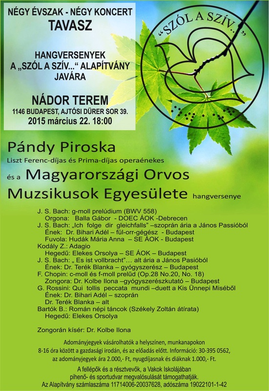 Négy évszak, négy koncert 2015 tavasz, Orvos Muzsikusok Egyesülete